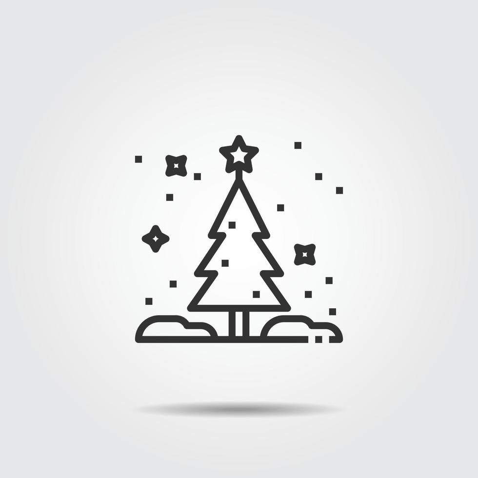 icône d'arbre de noël ou illustration vectorielle de logo. vecteur