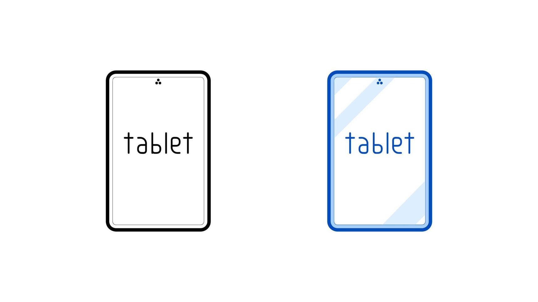 jeu d'icônes de tablette tactile moderne. icône linéaire et colorée de la collection d'écran simple moderne. prêt comme modèle. télécharger le vecteur de pavé tactile intelligent linéaire simple. fond blanc.