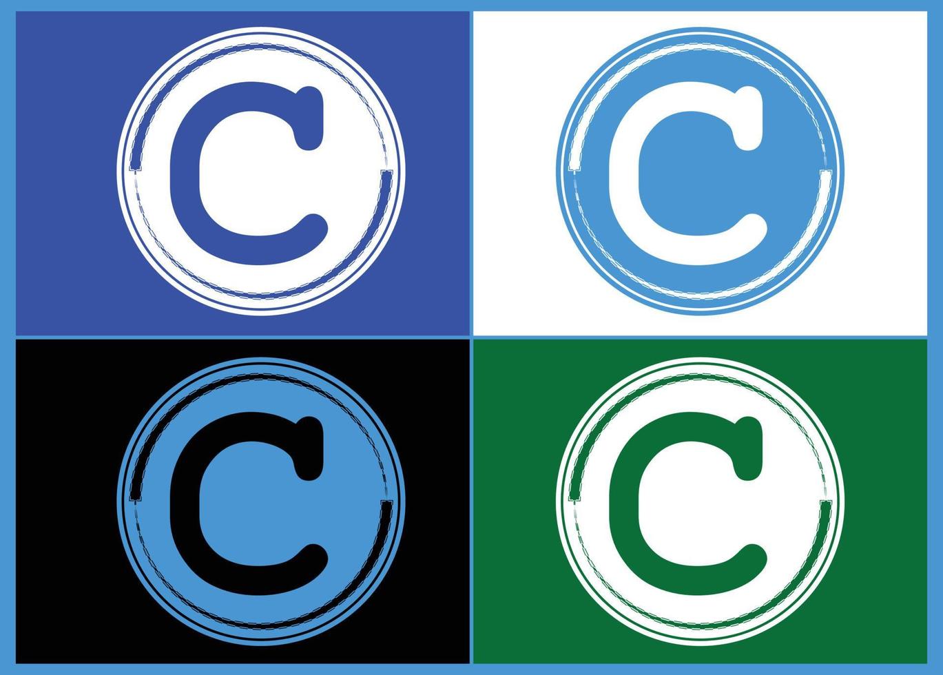 modèle de conception de logo et icône de lettre c vecteur