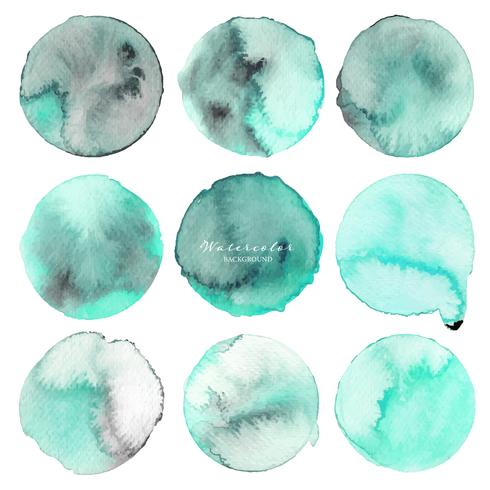 Cercle aquarelle menthe sur fond blanc, illustration vectorielle. vecteur