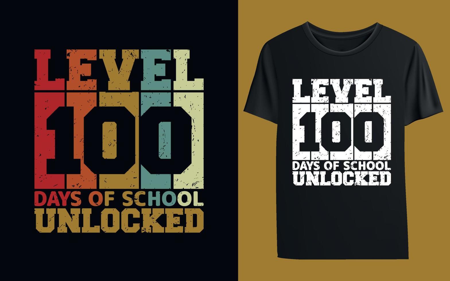 t-shirt niveau 100 jours d'école vecteur