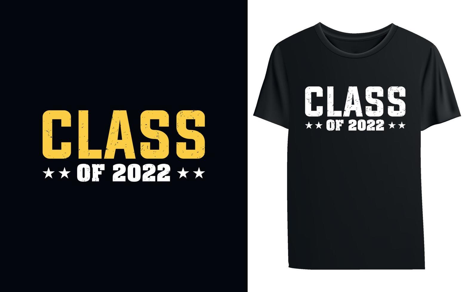 conception de t-shirt de la classe de 2022 vecteur