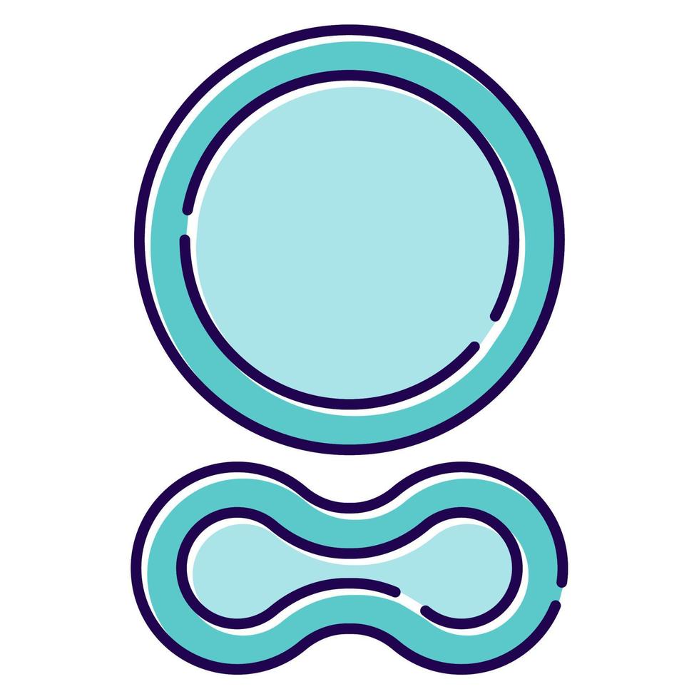 icône de couleur bleue de l'anneau contraceptif. option conservatrice féminine. produit vaginal pour des rapports sexuels protégés. rapports sexuels sains. prévention de la grossesse. option de contrôle des naissances. illustration vectorielle isolée vecteur