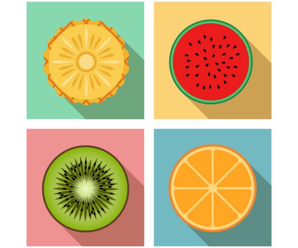 Illustration vectorielle de style plat moderne icône fruits vue de dessus vecteur