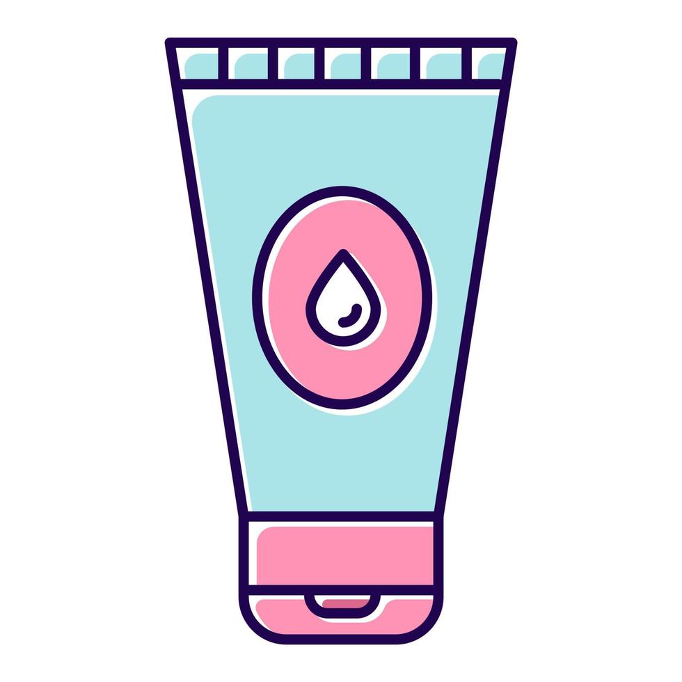 icône de couleur bleue de lubrifiant à base d'eau. produit masculin et féminin pour des rapports sexuels protégés. rapports intimes sains et protégés. gel naturel, lubrifiant. produit pour l'hygiène intime. illustration vectorielle isolée vecteur