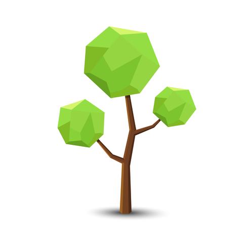 Arbre dans le style Lowpoly pour votre conception, illusatration de vecteur