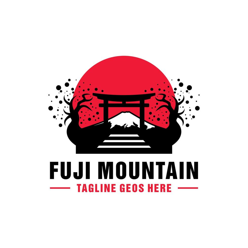 création de logo d'illustration vectorielle du mont fuji vecteur