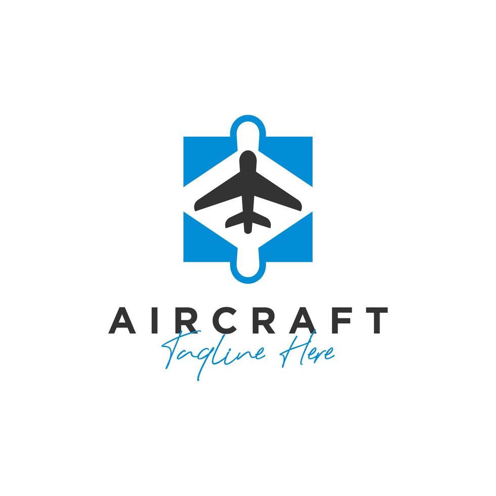 logo d'illustration d'inspiration de transport d'avion vecteur