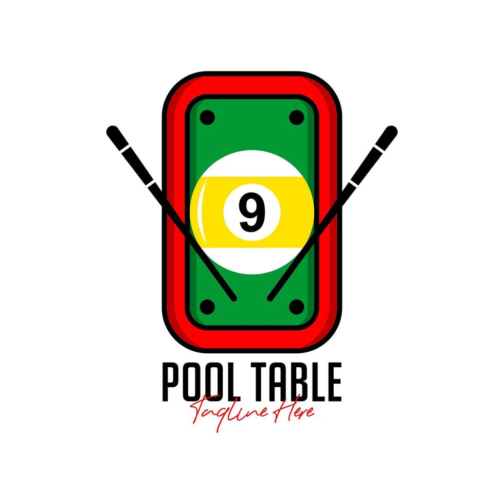 logo d'illustration d'inspiration sportive de table de billard vecteur