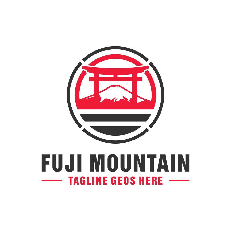 création de logo d'illustration vectorielle du mont fuji vecteur