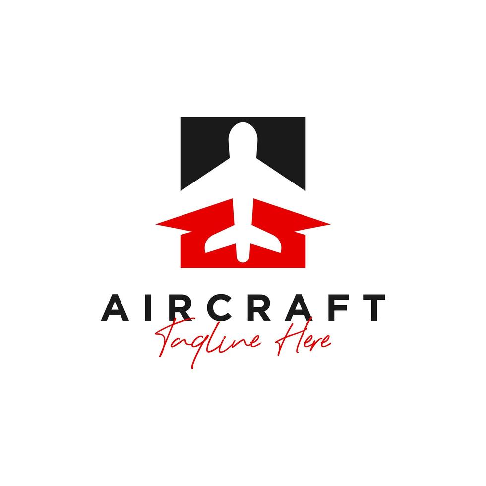 logo d'illustration d'inspiration de transport d'avion vecteur