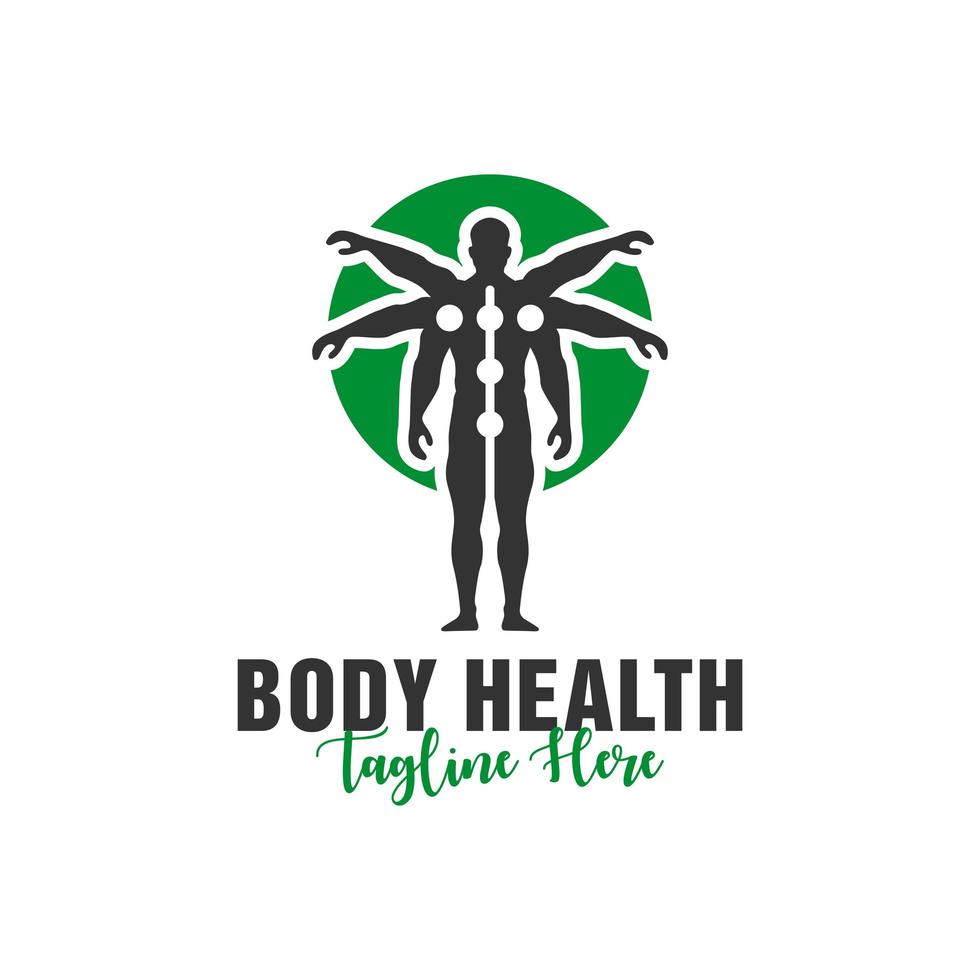 logo d'illustration d'inspiration pour la santé du corps humain vecteur