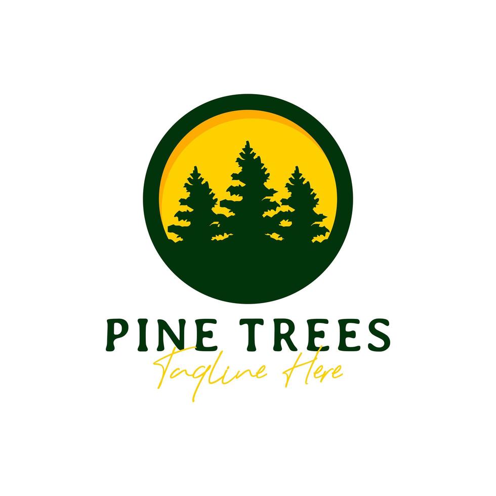 création de logo illustration inspiration forêt de pins vecteur