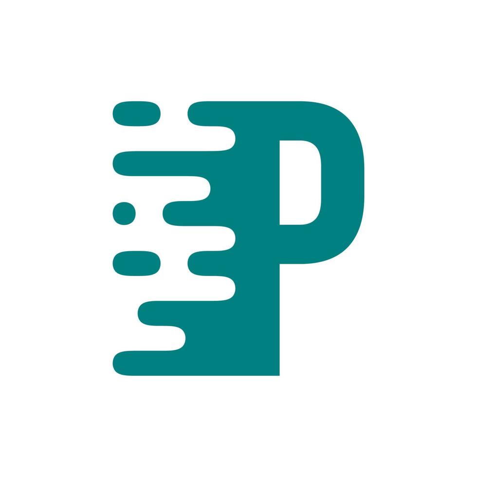 lettre p logo fluide vecteur