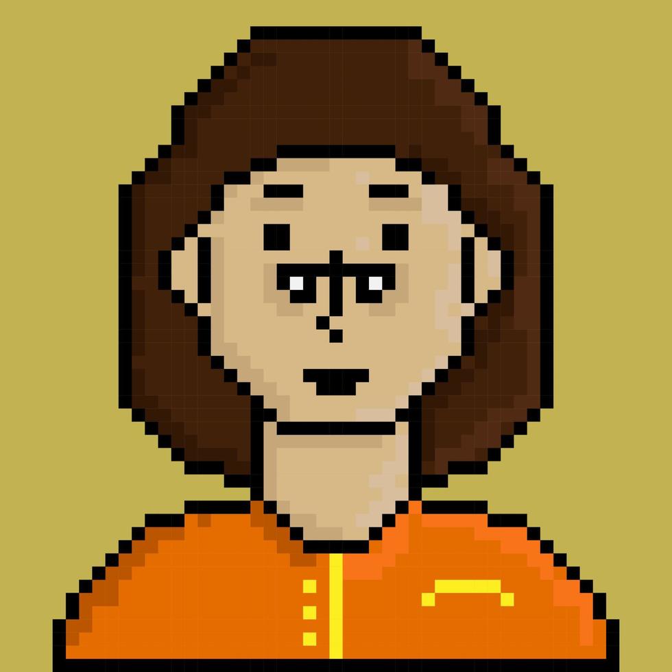 illustration de caractère de personnes de style pixel art vecteur