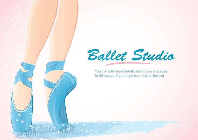 femme jambe ballerine fond, icône du logo ballet pour illustration vectorielle de ballet école danse studio vecteur
