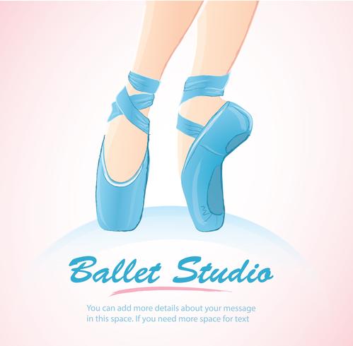 femme jambe ballerine fond, icône du logo ballet pour illustration vectorielle de ballet école danse studio vecteur