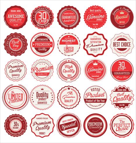 Collection de badges et étiquettes vintage rétro vecteur