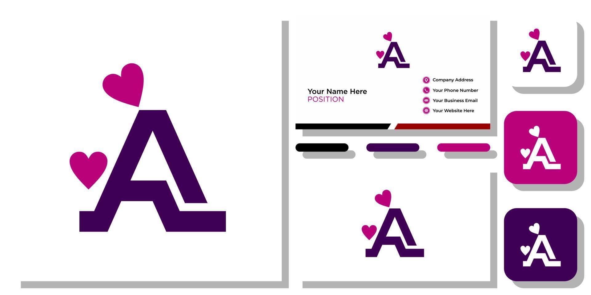 symbole monogramme forme lettres illustration art simple ligne moderne icône avec modèle de carte de visite vecteur