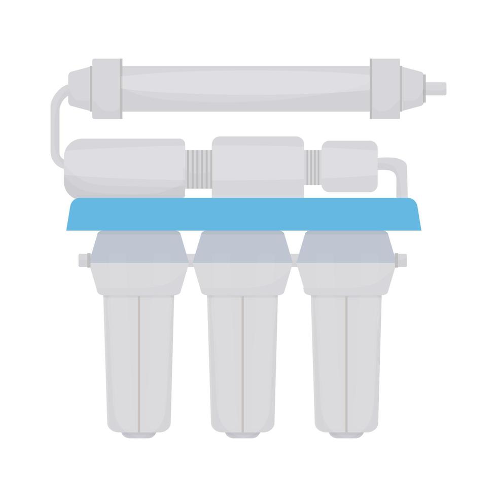 système d'osmose de filtration de l'eau, équipement ménager pour l'eau propre isolé sur fond blanc. élément de conception d'objet technologique dans un style plat. illustration vectorielle vecteur