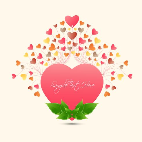 Joyeux Saint Valentin amour carte de voeux couleur plein petit coeur grandir de grand coeur, conception de vecteur