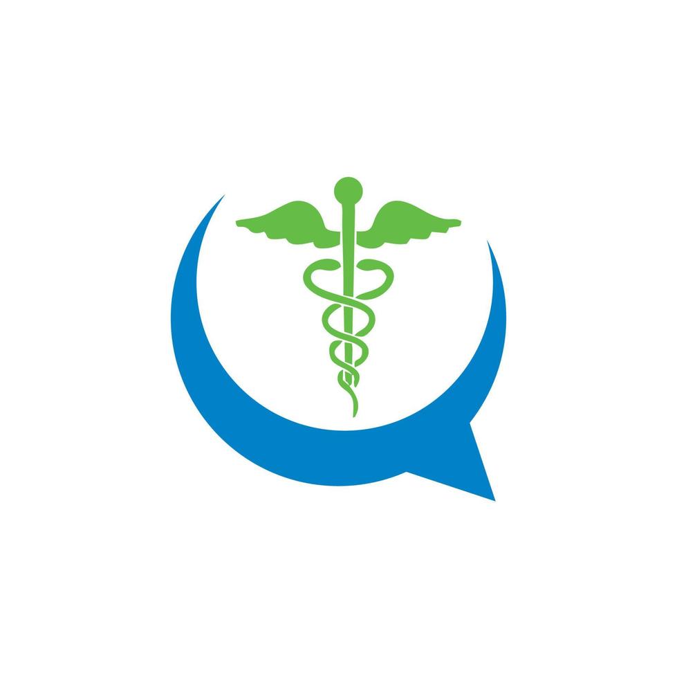 logo de conversation médicale, consulter un logo sain vecteur