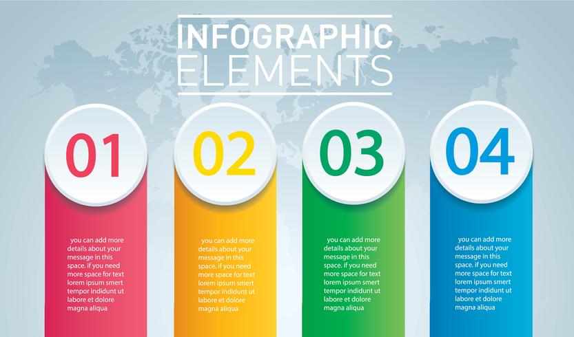 cercle infographique. Modèle vectoriel avec 4 options. Peut être utilisé pour le Web, diagramme, graphique, présentation, graphique, rapport, infographie étape par étape. Abstrait