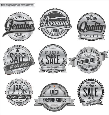 Collection de badges et étiquettes vintage rétro vecteur