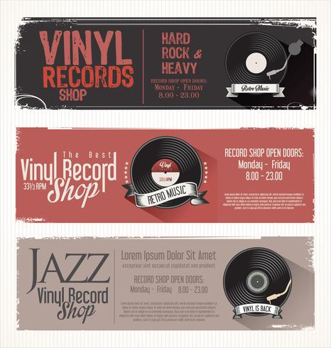 Insignes de vinyles rétro vecteur