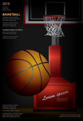 Illustration vectorielle de basket-ball affiche publicité vecteur