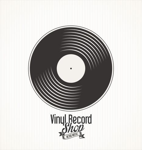 Bannière de magasin de disques vinyle rétro grunge vecteur