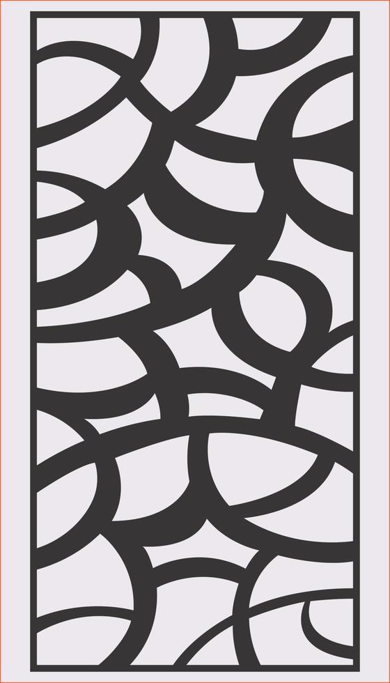 panneau découpé au laser. motif géométrique abstrait avec lignes, losanges, carrés.gravure, papier découpé. ornements de treillis de pochoir. conception cnc de porte. vecteur