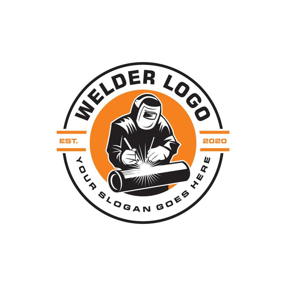 logo de soudeur, vecteur de logo de l'industrie