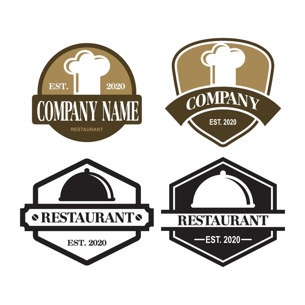 un ensemble de vecteur alimentaire, un ensemble de logo de restaurant