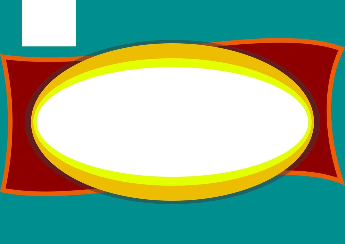 arrière-plan vectoriel abstrait sarcelle modifiable avec ruban rouge et ellipse jaune pour la couverture du produit