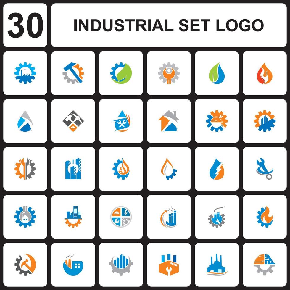 logo de l'ensemble industriel d'ingénierie, logo de l'ensemble de l'industrie vecteur