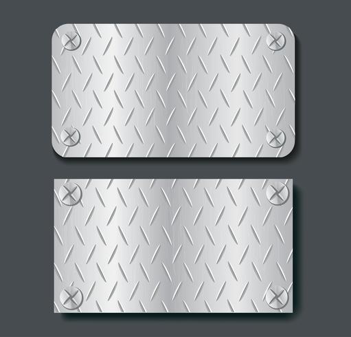 plaque métallique bannière définie illustration vectorielle de fond vecteur