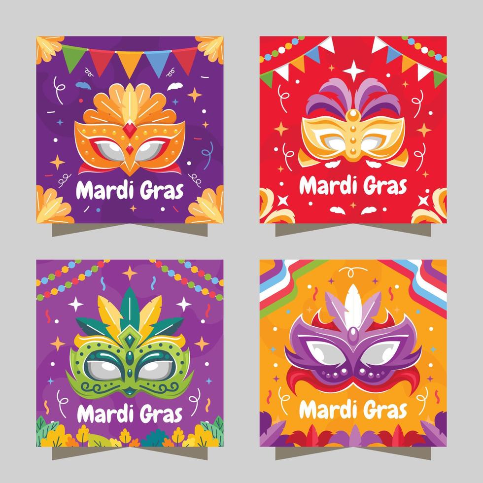 carte masque mardi gras vecteur