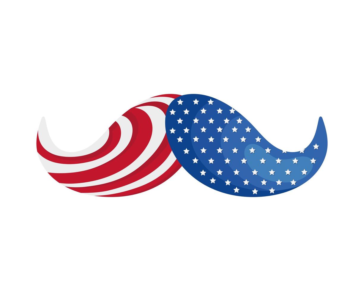 drapeau américain dans la moustache vecteur