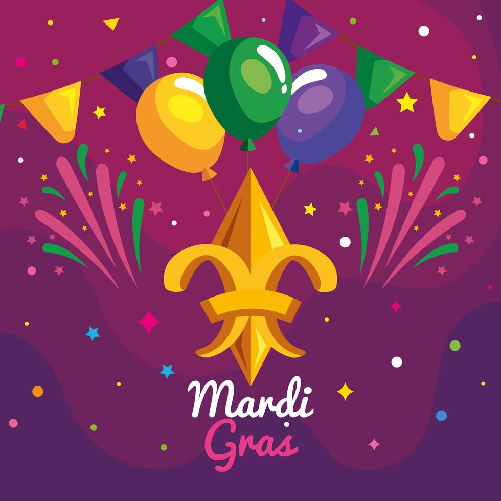 carte postale du mardi gras vecteur