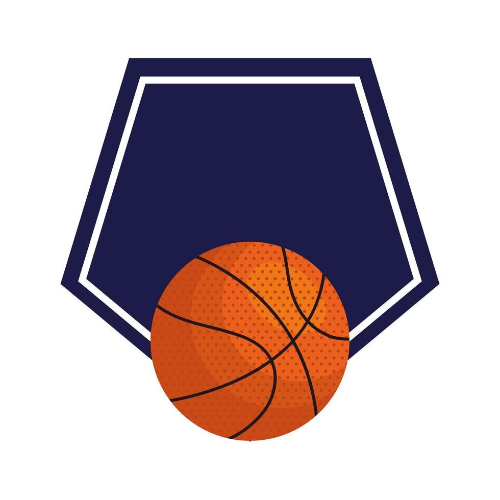 basket-ball, emblème, conception avec ballon de basket vecteur