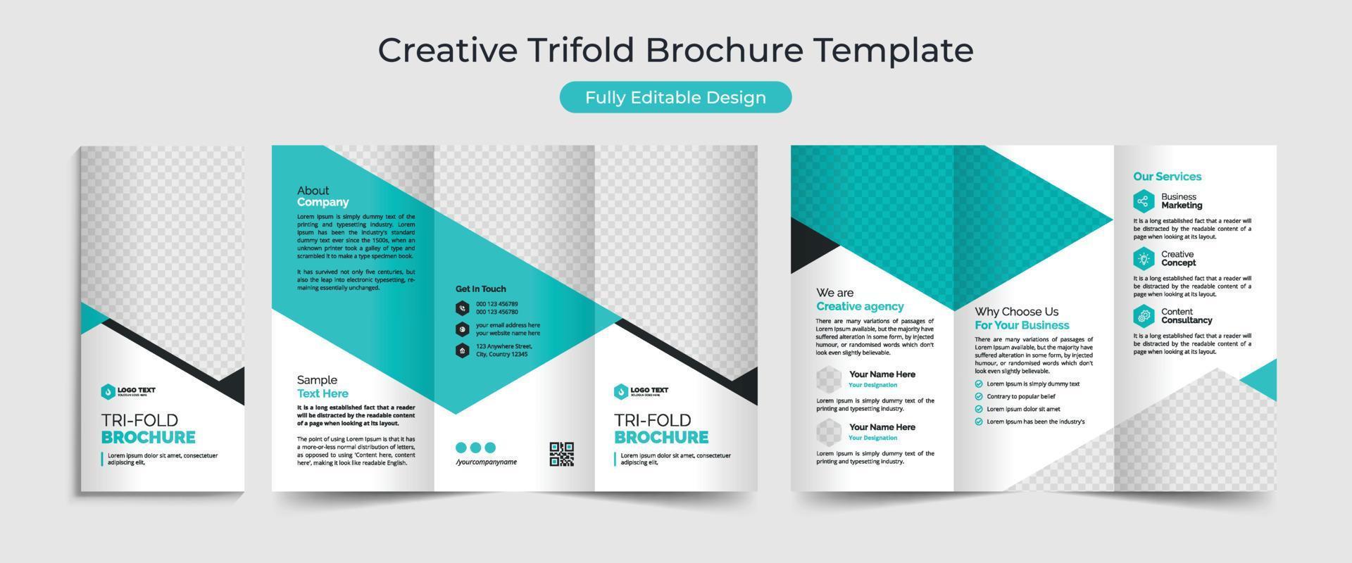 conception de modèle de brochure à trois volets d'entreprise créative vecteur