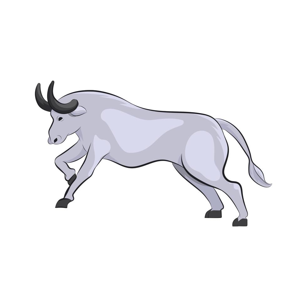 illustration vectorielle de taureau en cours d'exécution silhouette. vecteur