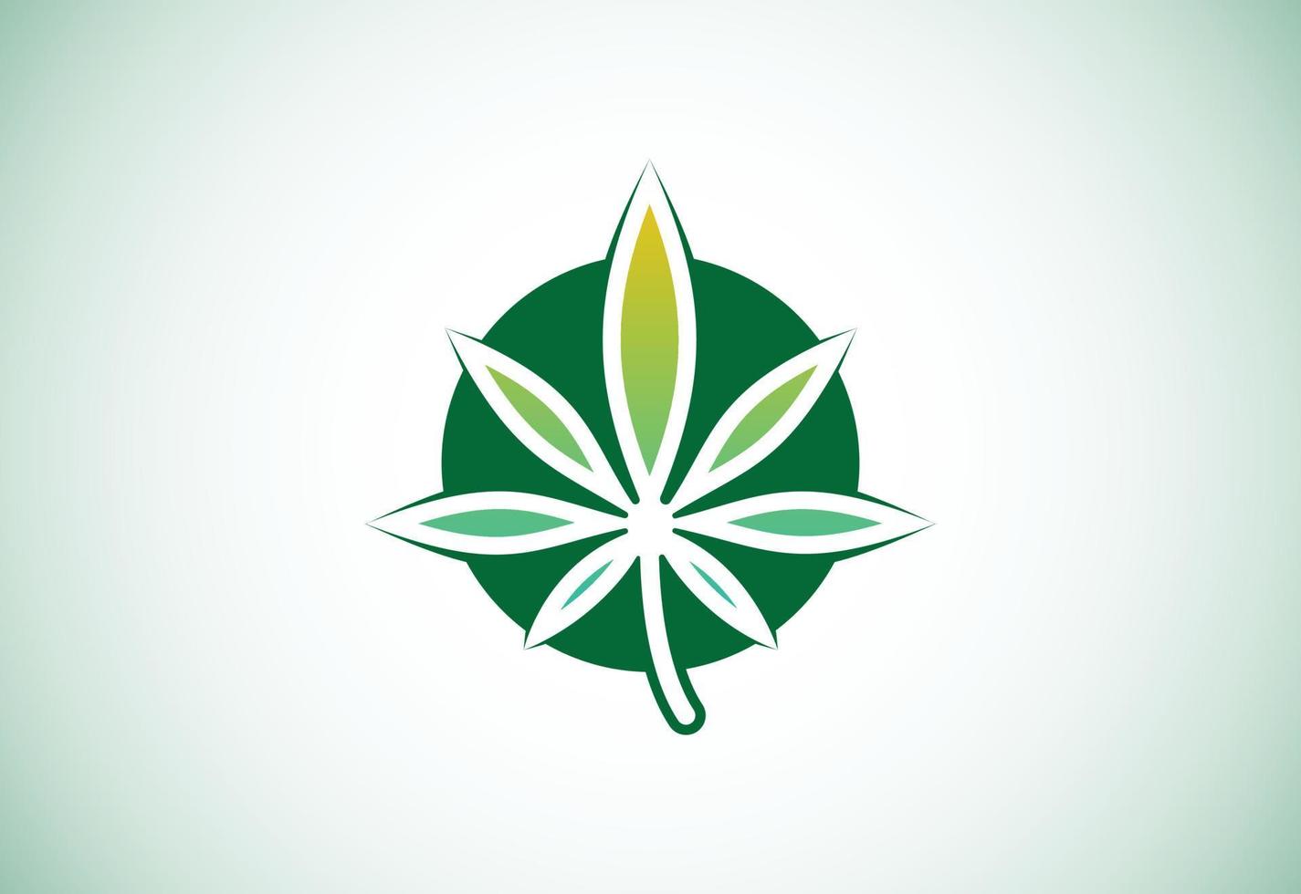 logo de cannabis, création de logo de feuille vecteur