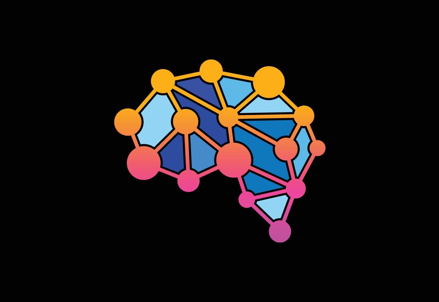 conception de logo moderne et simple pour un cerveau, symbole de signe d'icône de logo de cerveau. vecteur