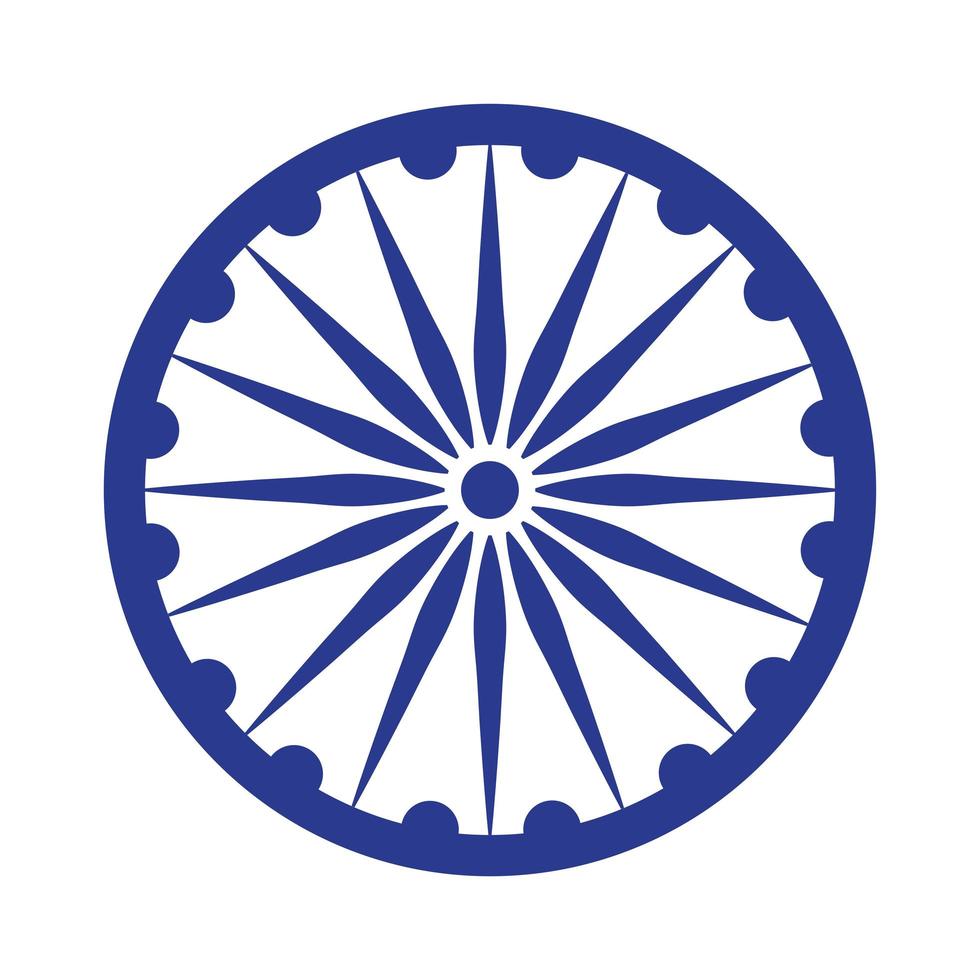 roue bleue d'ashoka symbole indien, chakra d'ashoka vecteur
