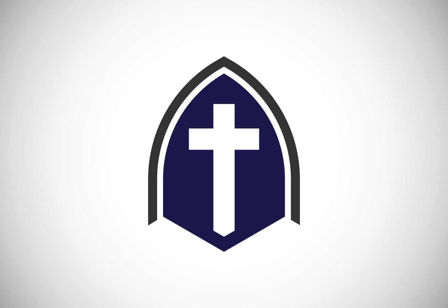 logo de l'église. symboles de signes chrétiens. la croix de jésus vecteur