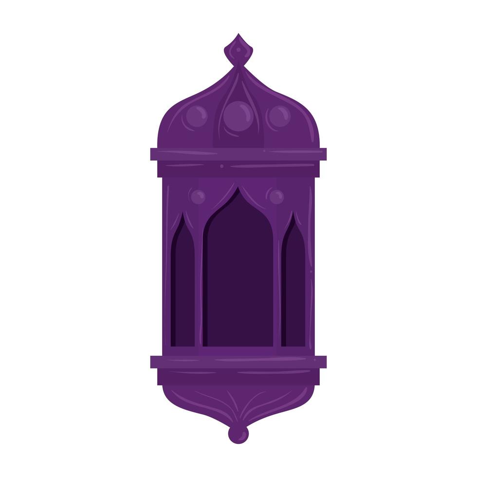 ramadan kareem lanterne violette suspendue, lanterne violette suspendue sur fond blanc vecteur