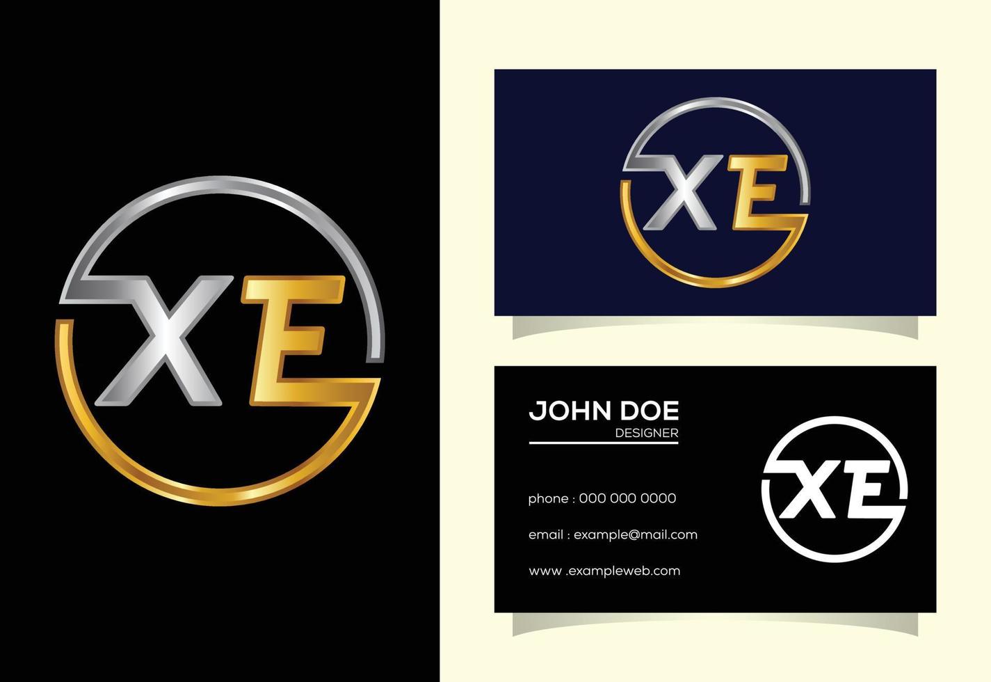 modèle vectoriel de conception de logo de lettre de monogramme initial xe. symbole de l'alphabet graphique pour l'identité de l'entreprise