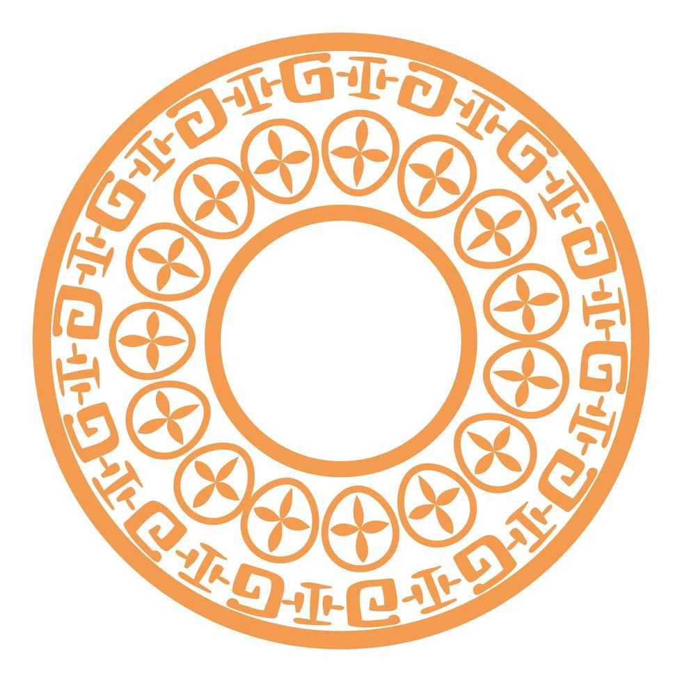 cadre circulaire doré vecteur